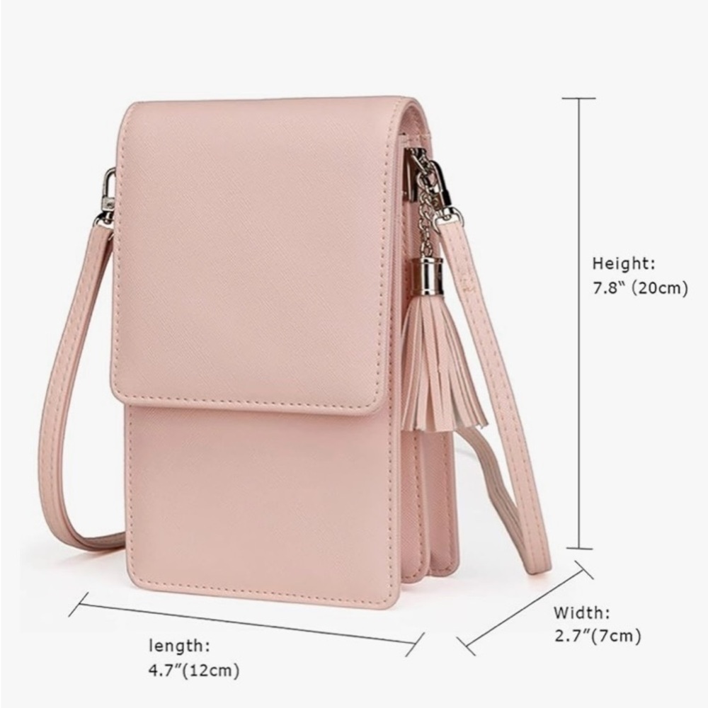Pink Crossbody Cell Phone Purse View 3